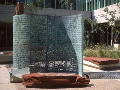 Info to decipher secret message in sculpture at CIA HQ sells for close to $1M, according to RR Auction of Boston