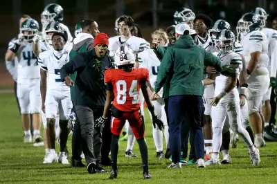St. Ignatius, Sacred Hearth Cathedral clash at midfield after Bruce-Mahoney game